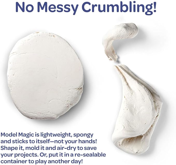 Crayola Model Magic White, Modeling Clay Alternative, Reusable Sculpting Material, Air Dry, Kids Arts & Crafts Supplies, 2lb Bucket, Easter Crafts