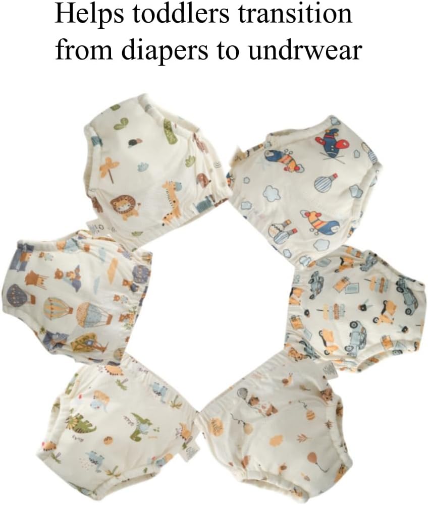 Baby Training Underpants,Soft Cotton Absorbent Potty Training Underwear For Baby Boys And Girls 6 Pack