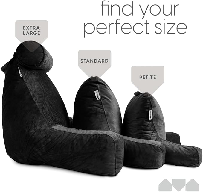 Milliard Reading Pillow with Shredded Memory Foam, Large Adult Backrest with Arms, Back Support for Sitting Up in Bed with Washable Cover (Sit up Pillow)