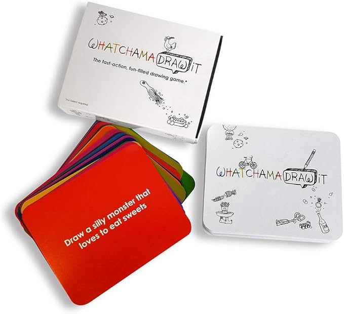 The Imagineering Company WatchamaDrawit Fast Action Drawing Game with Wildly Creative Challenges - A Family Board Game for Kids and Adults - Let The Family Game Night Fun Go Crazy