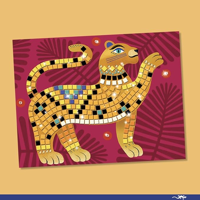 DJECO LGA Mosaics Deep in The Jungle - Create Your Own Mosaic Masterpiece - Fun & Creative for Family & Friends - Educational, Sticker Craft Kit for Children 6+ Girls & Boys