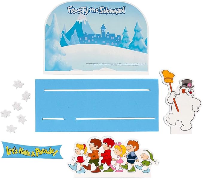 Multicolor Frosty the Snowman 3D Tabletop Craft Kit - 7" x 4.25" (12 Sets) - Perfect for Holiday Decorations, Winter Crafting, and Seasonal Classroom Activities