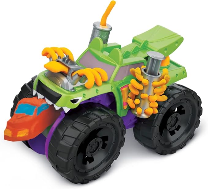 Play-Doh Wheels Chompin' Monster Truck Toy for Kids 3 Years and Up with Car Accessory and 4 Non-Toxic Colors Including Terrain Color