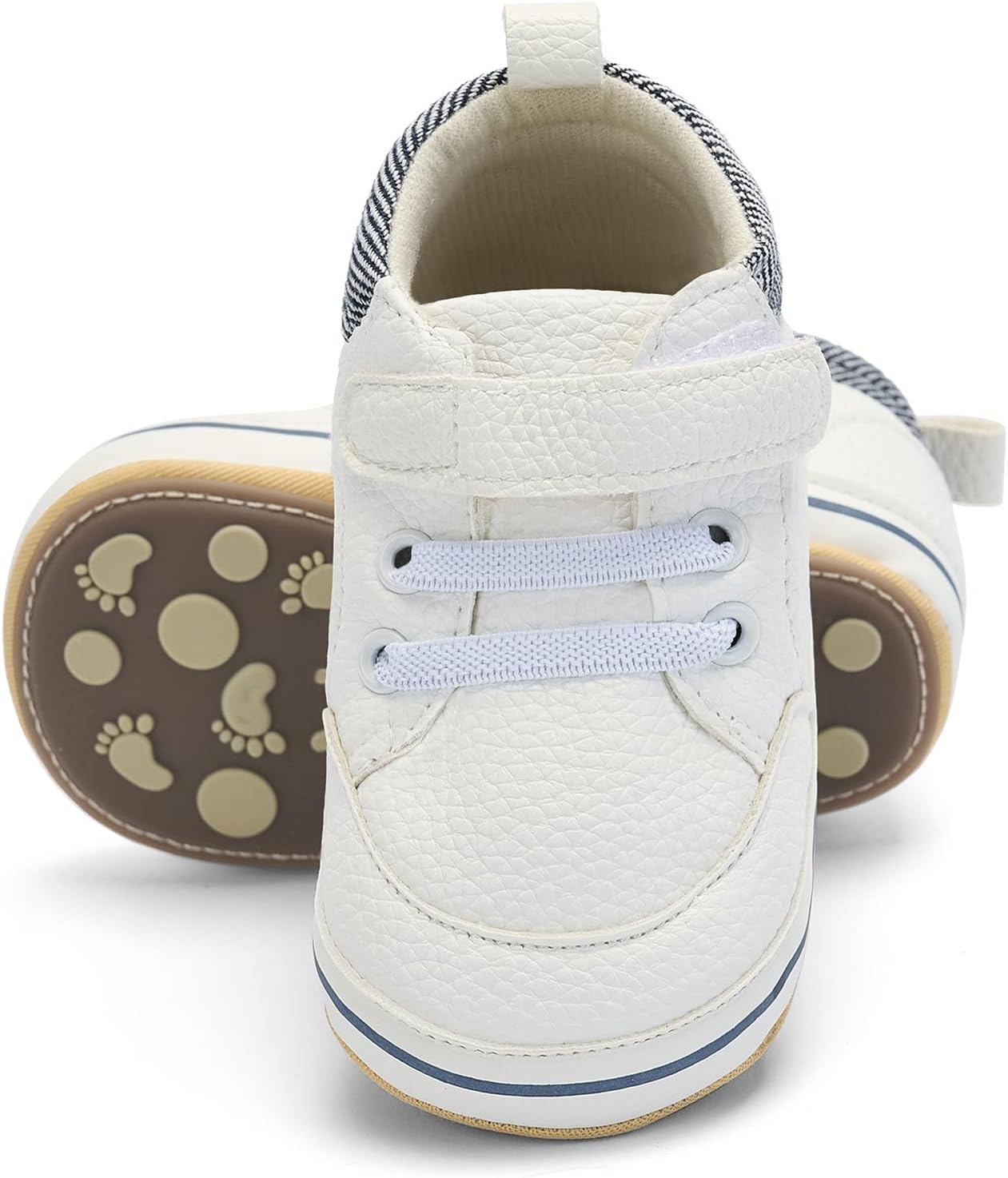 Baby Boys Girls Non-Slip Rubber Sole High-Top PU Leather Infant Sneakers Toddler Crib First Walker Shoes