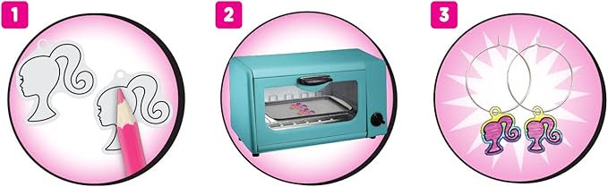 Just Play Barbie Shrinky Dinks Kit and Accessories, 15 Pre-Printed Shrinky Dinks Sheets, Pretend Play, Kids Toys for Ages 5 Up