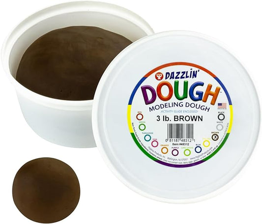 Hygloss Play Modeling Dough - Brown Dough Unscented - Safe & Non-Toxic for Kids Arts & Crafts - Party Favors - Classroom Supplies - 3lb