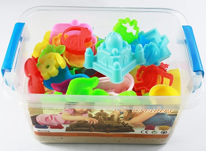 Play Sand Kit, 54Pcs Sandbox Toys Set for Boys Girls, 3lbs Magic Blue Sand, Mold Tools, Inflatable Tray, Storage Box, Funny Birthday Christmas Gift