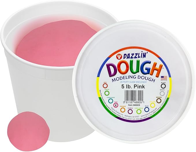 Hygloss Play Modeling Dough - Pink Dough Unscented - Safe & Non-Toxic for Kids Arts & Crafts - Party Favors - Classroom Supplies - 5lb