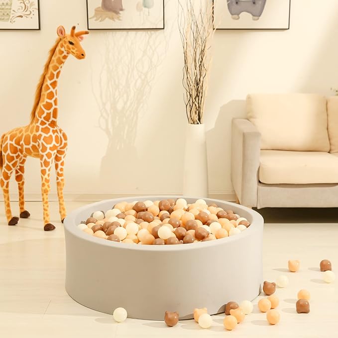 GOGOSO Bear Ball Pit Balls Shapes BPA Free Plastic Play Balls Crush Proof Kids Toddlers Baby Pastel Pelotas Toy Shaped Giant Friendship Bracelet