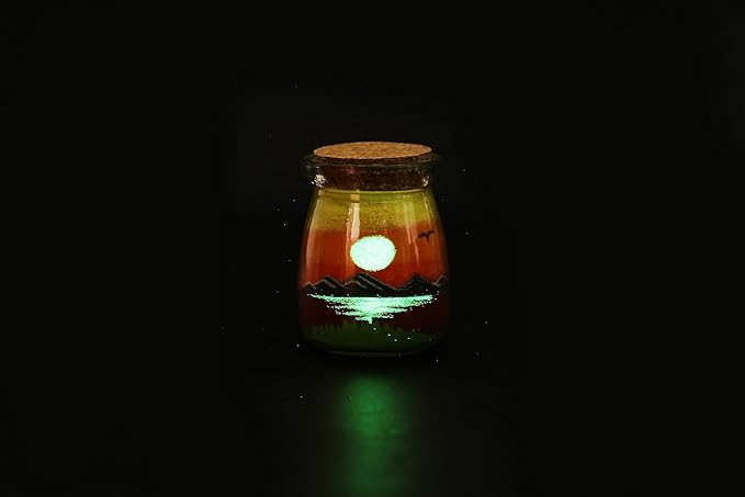 YUANLUGV Sand Art Bottles, Colored Sand with Luminous Sand Art Crafts for Gift Kids, Elegant and Exquisite Sand Art Craft Bottle，Gifts for Girls Boys Kids Women Birthday (b)