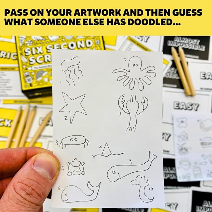 Six Second Scribbles USA: The frantically Fast, fantastically Fun Drawing Game | A Family Friendly Party Game for Kids, Teens and Adults