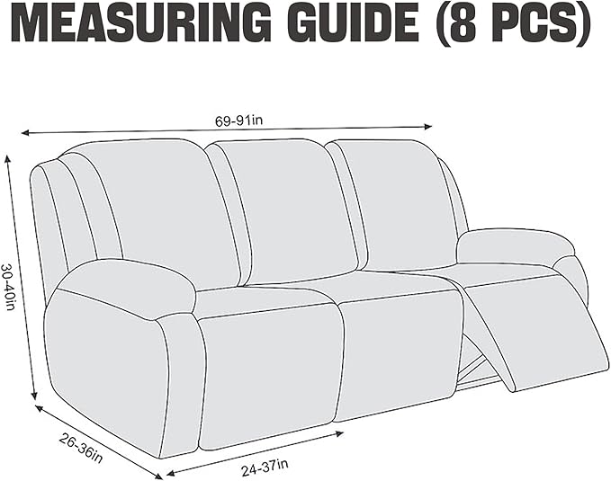 NORTHERN BROTHERS Stretchy Recliner Chair Covers, Velvet Recliner Covers, Lazy Boy Chair Cover (Khaki, 3 Seat)