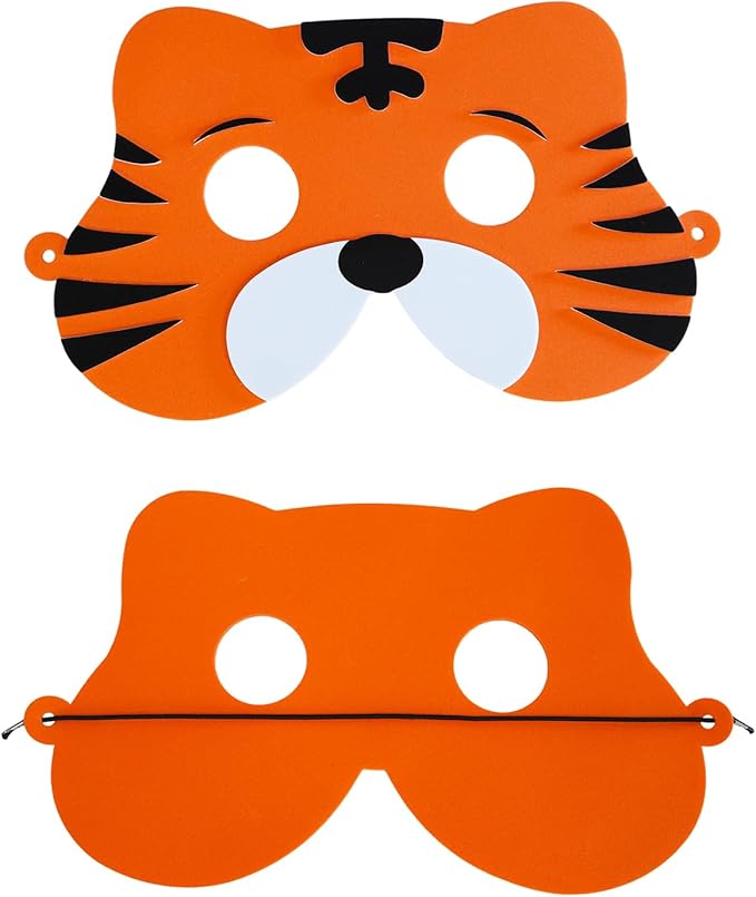 Winlyn 27 Sets Jungle Animal Masks Craft Kits Safari Animal Face Masks DIY Foam Zoo Animal Party Mask Art Sets Animal Face Stickers for Kids Jungle Safari Birthday Classroom Activities Party Favors