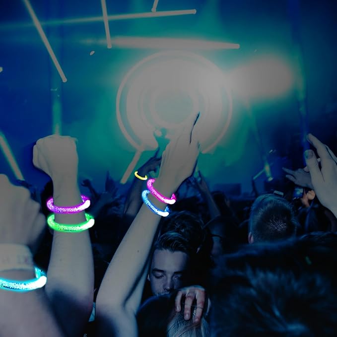 MCPINKY 48PCS Colorful Glow Sticks Bulk, Glow in the Dark Bracelets Light up Bracelets for Bachelorette Graduation Celebrations Discos Parties