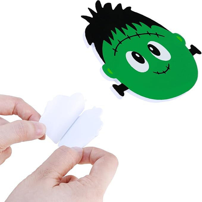 Winlyn 48 Sets Halloween Crafts Halloween Pumpkin Decorating Stickers Craft Kits Funny Face Jack-O'-Lantern Glitter Halloween Arts and Crafts for Kids Classroom Activities Art Projects Party Favors