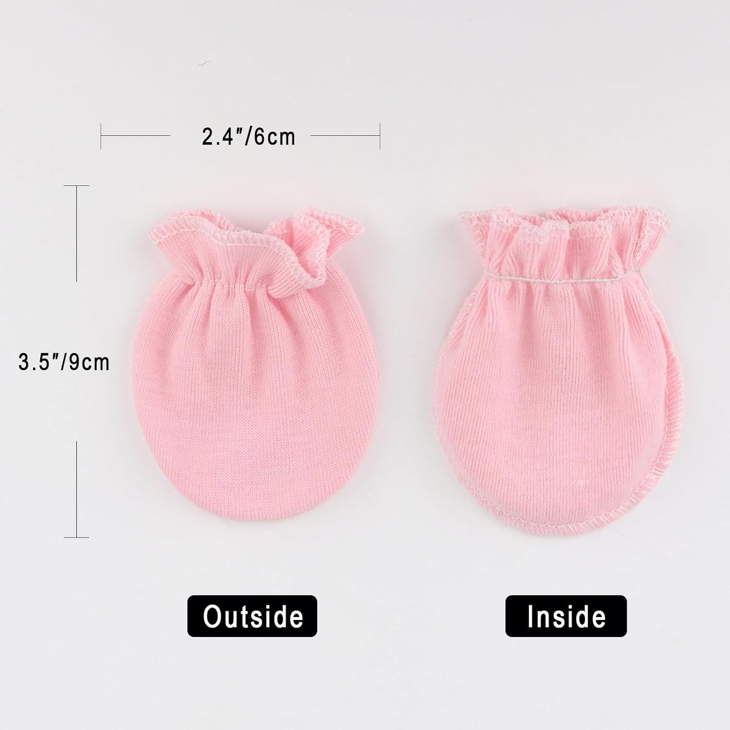 Newborn Baby Mittens No Scratch Cotton Elastic Wrist Gloves Infant Toddler Mittens for Baby Boy Girl 0-6 Months
