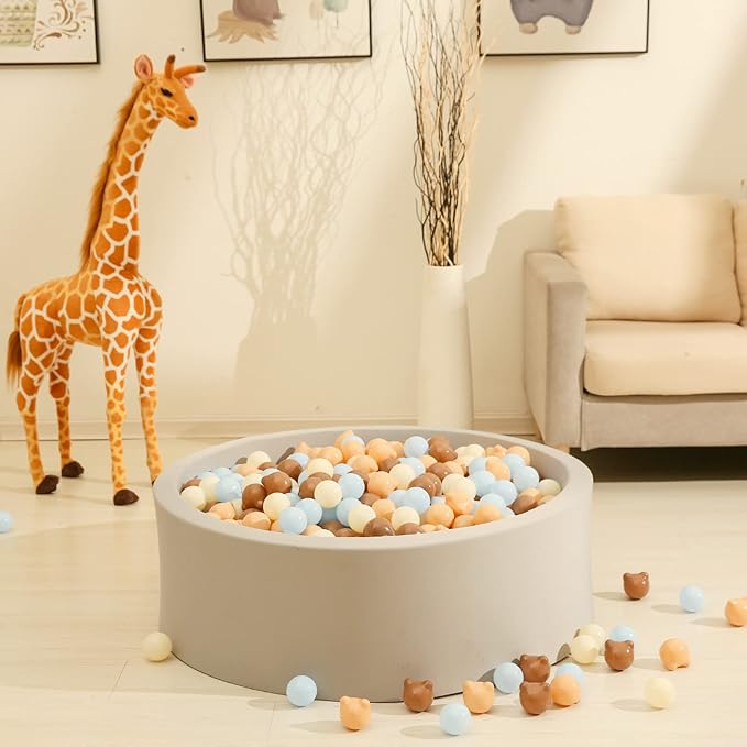 GOGOSO Bear Ball Pit Balls Shapes BPA Free Plastic Play Balls Crush Proof Kids Toddlers Baby Pastel Pelotas Toy Shaped Giant Friendship Bracelet