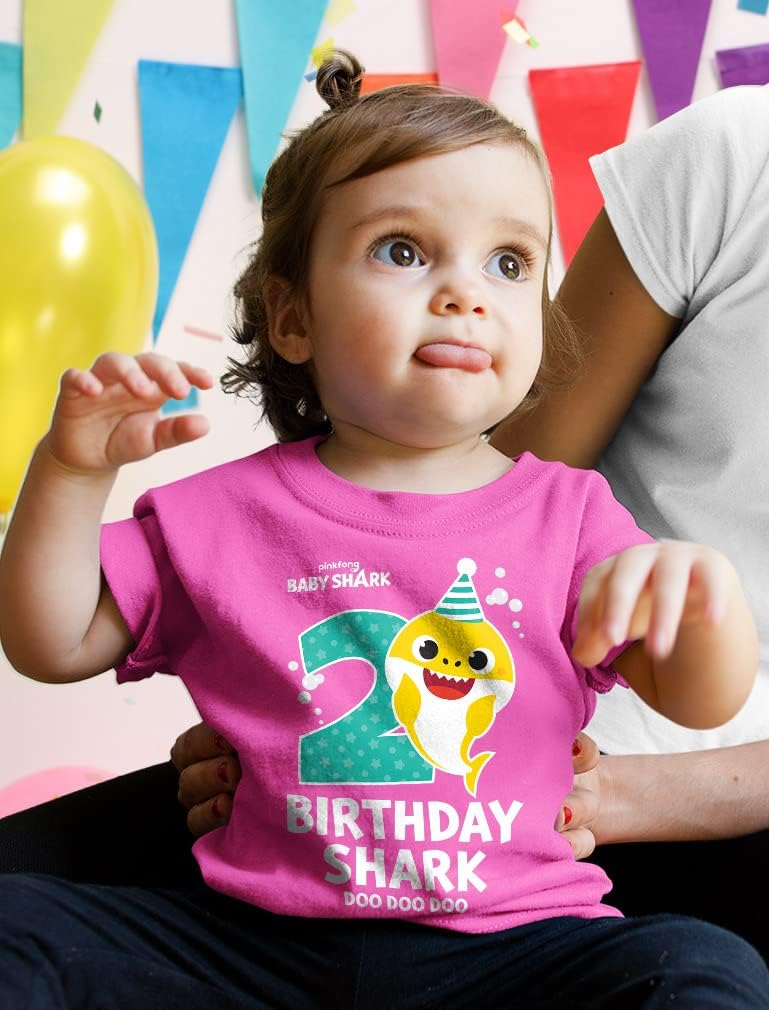 Baby Shark 2nd Birthday Shirt - Toddler Outfit for 2 Year Old Boy or Girl - Cute Kids Party Tee