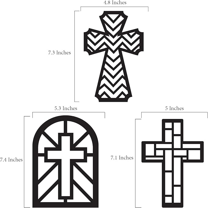 VHALE Suncatchers Craft 3 Sets (9 Cutouts) w Tissue Papers Stained Glass Effect Paper Sun Catcher Kit, Window Art, Classroom Crafts, Creative Art Projects, Kids Party Favors (Cross)