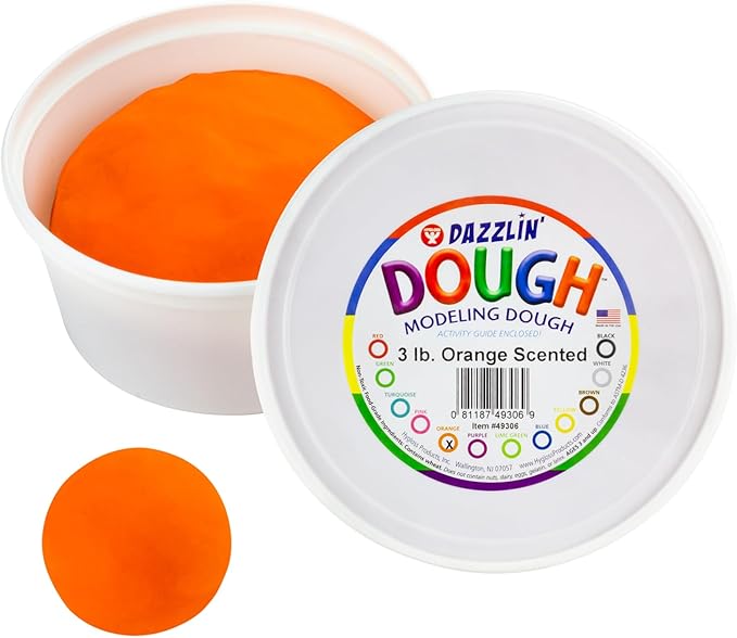 Hygloss Play Modeling Dough - Orange Dough Scented - Safe & Non-Toxic for Kids Arts & Crafts - Party Favors - Classroom Supplies - 3lb