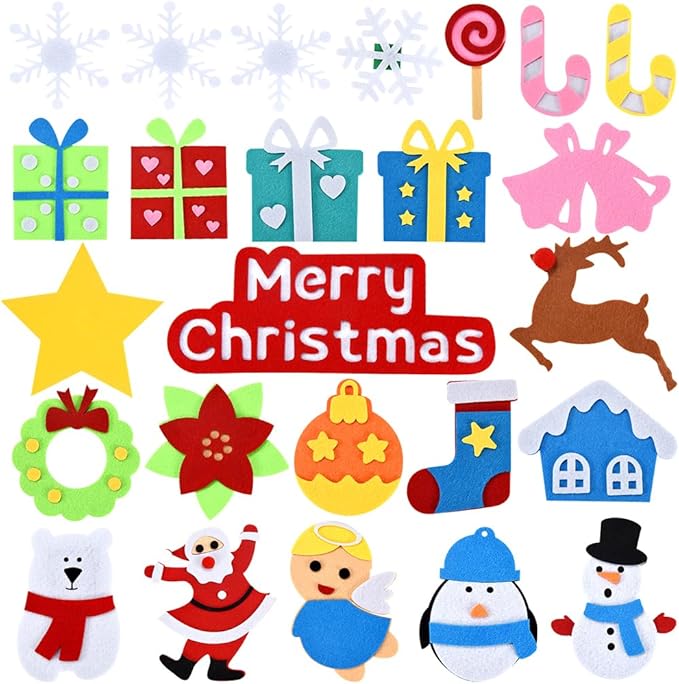 Felt Christmas Tree - 3.4 FT Christmas Decorations for Toddlers with 30 Pcs Ornaments,DIY Xmas Gifts for Door Wall Hanging Decorations