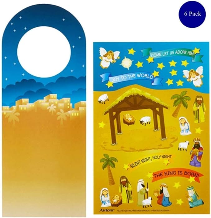 Create Your Own Nativity Christmas Hanger Craft Kit Activity, Pack of 6