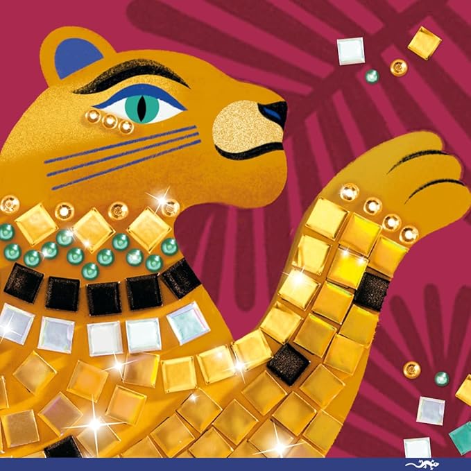 DJECO LGA Mosaics Deep in The Jungle - Create Your Own Mosaic Masterpiece - Fun & Creative for Family & Friends - Educational, Sticker Craft Kit for Children 6+ Girls & Boys