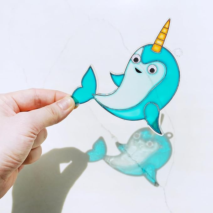 Winlyn 33 Sets Winter Polar Animal Suncatchers Ornaments Decorations DIY Window Paint Art Suncatchers Winter Craft Kits Winter Sun Catchers for Kids Christmas Holiday Classroom Activities Art Project