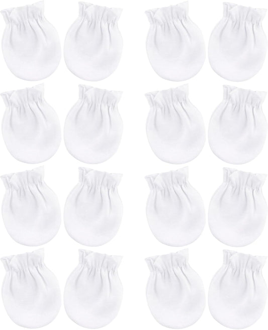 BQUBO Newborn Infant Toddler Mittens No Scratch Cotton Elastic Wrist Gloves Hypoallergenic for 0-6 Months Baby Boys Girls