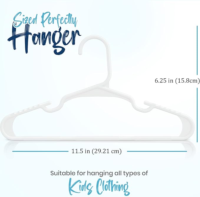 Utopia Home 160 Pack Kids Hangers - 11.5 Inch Plastic Baby Hangers for Closet - Childrens Hangers for Clothes & Infant Hangers for Closet - Ideal for Everyday Standard Use (White)