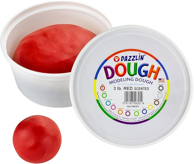 Hygloss Play Modeling Dough - Red Dough Scented - Safe & Non-Toxic for Kids Arts & Crafts - Party Favors - Classroom Supplies - 3lb