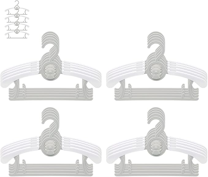 JSF Baby Nursery Closet Hangers, Ultra Thin Non-Slip and Extendable Laundry Infant Pant Hanger for Newborn Clothes 30pcs11-14 Adjustable Children Coat Hanger for Girl Boy Toddler Kids Child