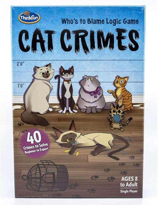 Think Fun Cat Crimes Brain Game and Brainteaser for Boys and Girls Age 8 and Up - A Smart Game with a Fun Theme and Hilarious Artwork, (1550)