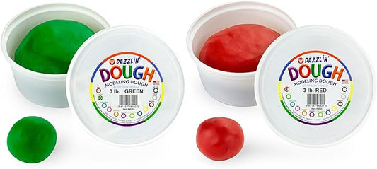 Hygloss Play Modeling Dough - Red and Green Dough Unscented - Safe & Non-Toxic for Kids Arts & Crafts - Party Favors - Classroom Supplies - 6lb Total