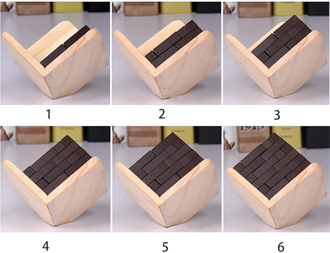 Wooden Brain Teaser Puzzle Cube Easter Basket Stuffers Wooden Puzzles T-Shaped Jigsaw Logic Puzzle Educational Toy for Kids and Adults by AHYUAN (Coffee)
