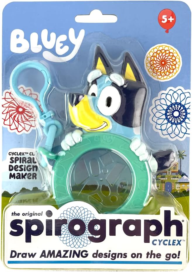 Spirograph Cyclex Clip Bluey - The Easy Way to Make Countless Amazing Designs - Rotating Stencil Wheel - Travel Ages 5+