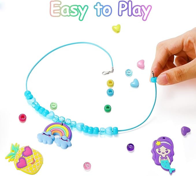 aowenxi Beads Jewelry Making Kits for Girls 4-6, Cute Charms DIY Arts Crafts Gifts Toys for Girls Birthday