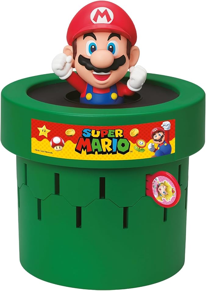 TOMY Pop Up Super Mario Family and Preschool Kids Board Game, 2-4 Players, Suitable for Boys & Girls Ages 4+