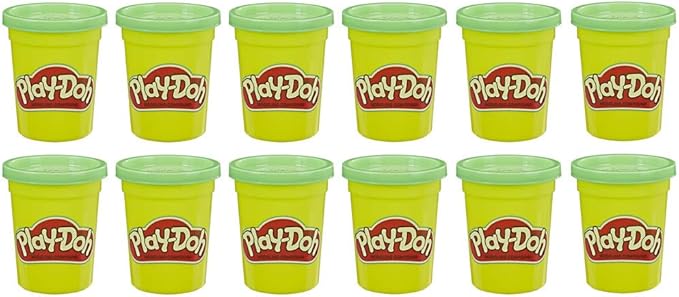 PLAY-DOH E4828F02 Bulk 12-Pack of Green Non-Toxic Modelling Compound, 4-Ounce Cans, Multicolour