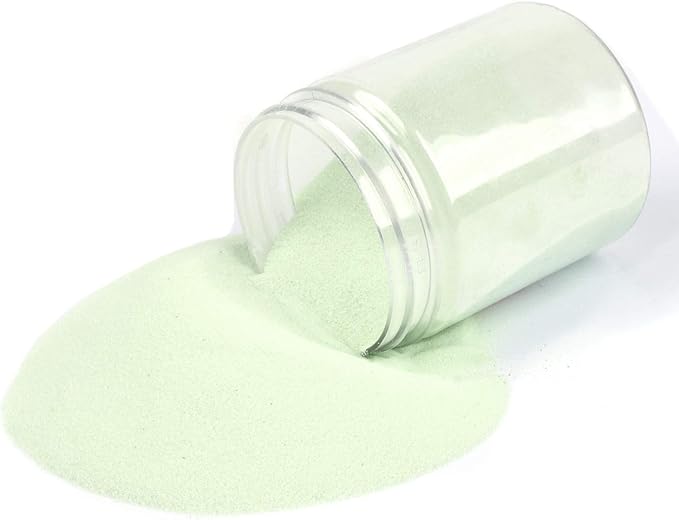 Shiny Stone Colorful Sand,Rainbow Sand,Art Sand,Colored Sand,Craft Sand,Decorative Wedding Vibrant Sand, 40 Colors 250g/0.55lb/8.81oz for Wedding Succulent Terrarium Vase (Shallow Green)