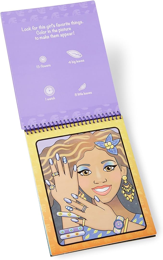 Melissa & Doug On the Go Water Wow! Reusable Water-Reveal Activity Pad - Makeup and Manicures - FSC Certified