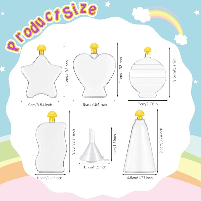 Liliful Sand Art Bottles for Kids, Sand Art Plastic Crafts Kit Bulk Arts Crafts Kit, Include Clear Sand Art Bottles with Funnel for Boys Girls DIY Sand Arts Crafts Party (40 Pcs)