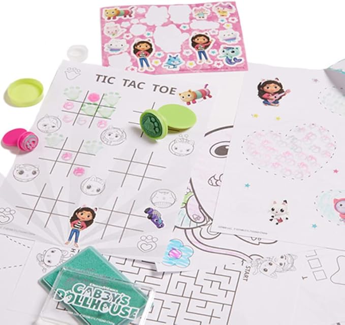 Innovative Designs DreamWorks Gabby’s Dollhouse Deluxe Activity Set with Carrying Tin, Coloring Sheets, Tattoos, Stickers, & Art Supplies
