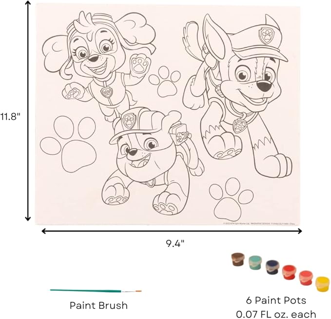 Innovative Designs Paw Patrol Creative Coloring Canvas Painting and Activity Set for Kids, 1000+ pcs