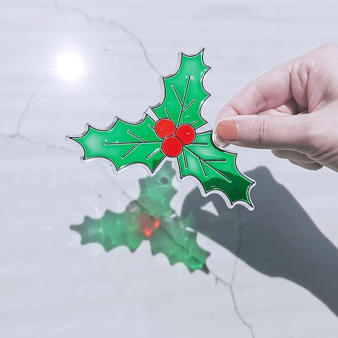 Winlyn 24 Sets Christmas Suncatchers Ornaments Decorations DIY Window Paint Art Suncatchers Christmas Craft Kits Santa Snowman Snowflake Reindeer Sun Catchers for Kids Classroom Activities Art Project