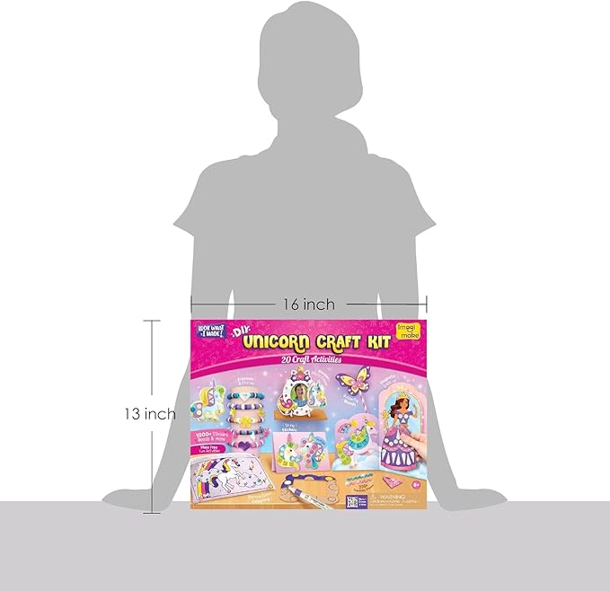 Imagimake Unicorn Craft Kit | 20+ Mess Free Activities | Bracelet Making Kit, Magnetic Board Princess Dress Up, Unicorn Stickers and More | Christmas Gifts & Christmas Crafts for Girls Ages 5, 6, 7, 8