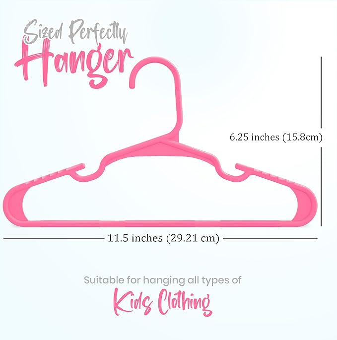 Utopia Home 240 Pack Kids Hangers - 11.5 Inch Plastic Baby Hangers for Closet - Childrens Hangers for Clothes & Infant Hangers for Closet - Ideal for Everyday Standard Use (Pink)