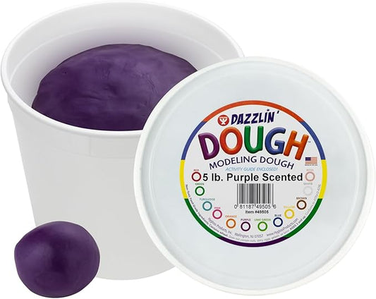 Hygloss Play Modeling Dough - Purple Dough Scented - Safe & Non-Toxic for Kids Arts & Crafts - Party Favors - Classroom Supplies - 5lb
