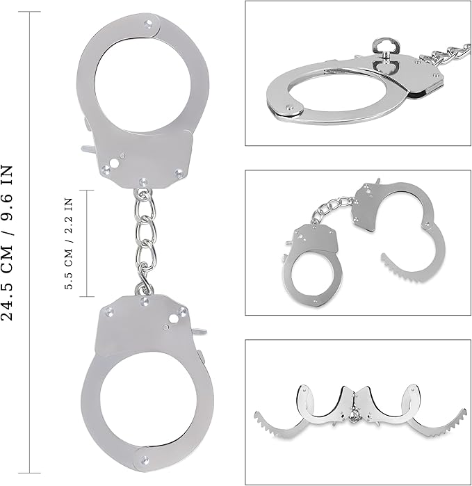 Toy Handcuffs with Keys, Stage Dress Up Accessory for Kids