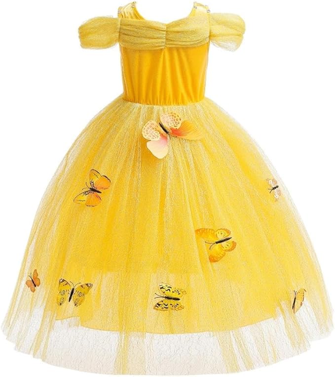 Dressy Daisy Baby Girls' Princess Fancy Dress Up Costume with Accessories Halloween Outfit Butterfly Size 24 Months Yellow